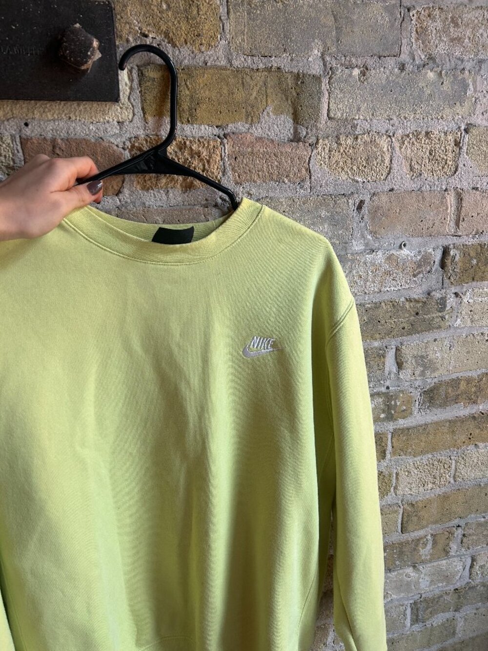Nike Crewneck in Neon Green/Yellow M
